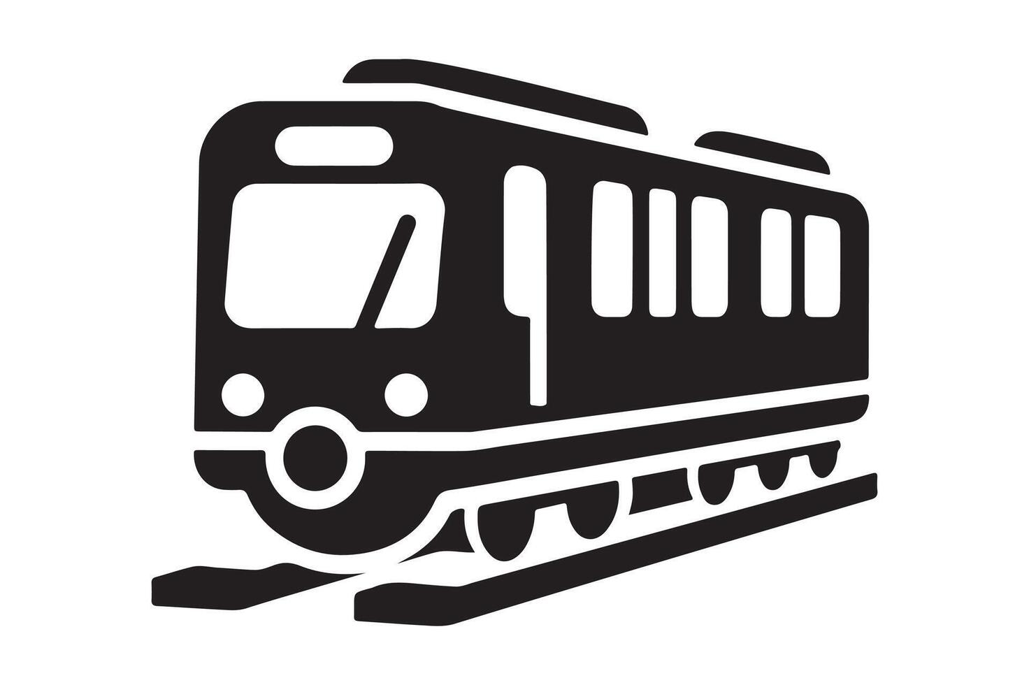 Stylized Silhouette of High-Speed Train, Graphic vector