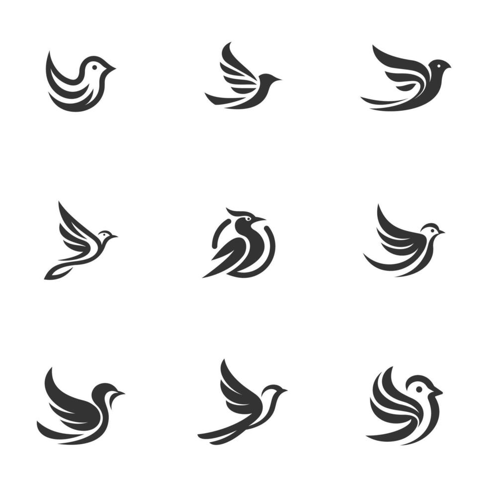 Artistic Bird Logo Branding Ideas collection vector