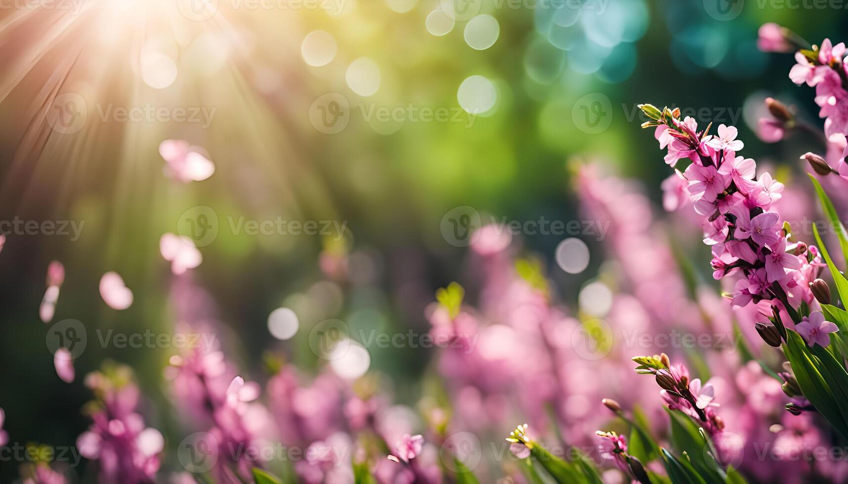 Pink Flowers with Sunlight photo