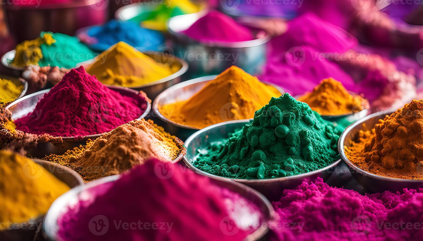 Colorful Powder in Bowls photo
