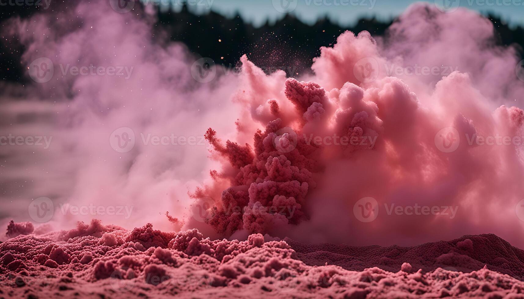 Pink Smoke Cloud Explosion photo