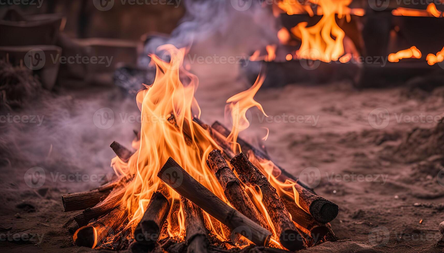Campfire Burning in the Open photo
