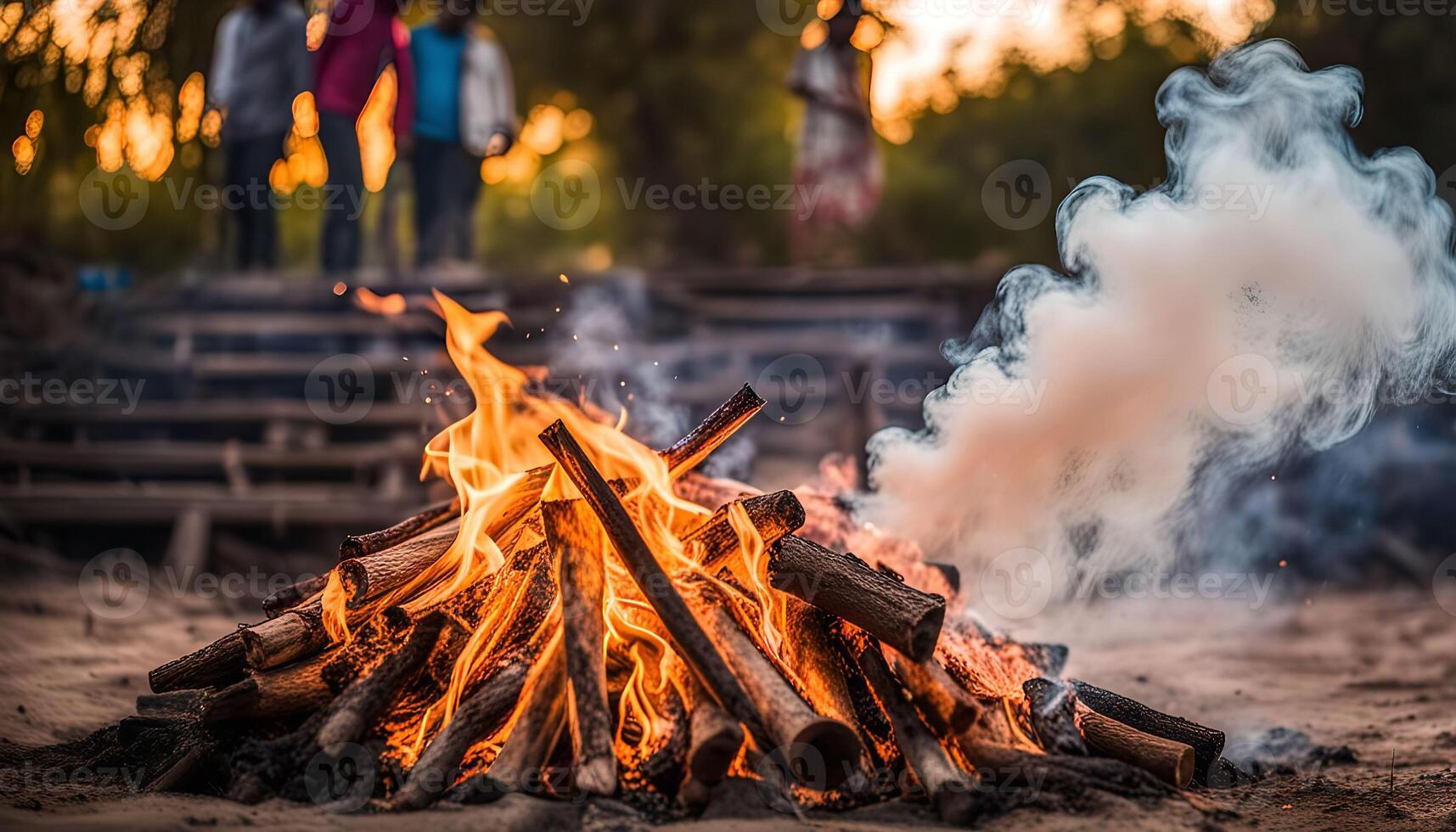 Campfire in the Woods photo
