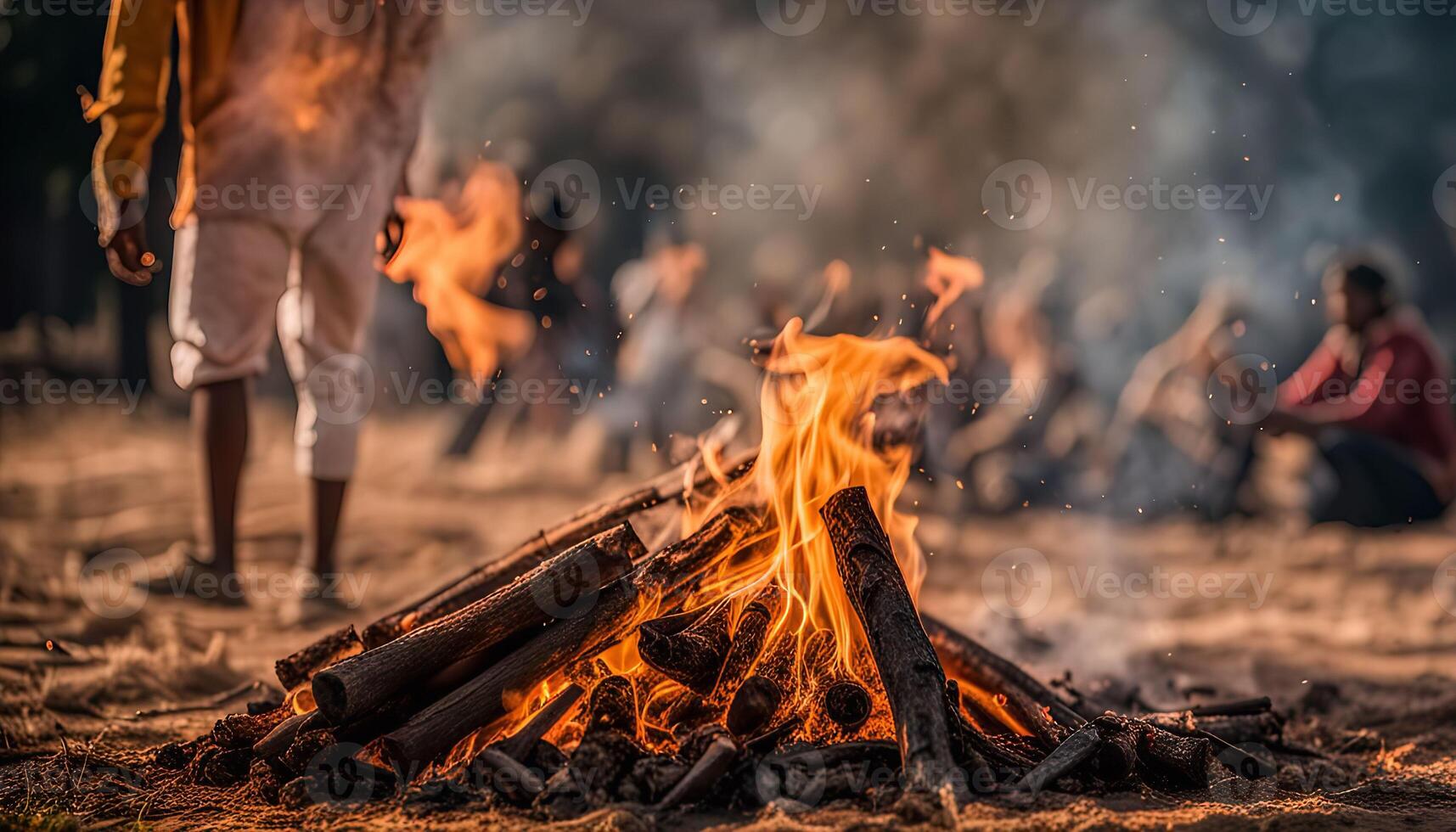 Campfire Gathering wood photo