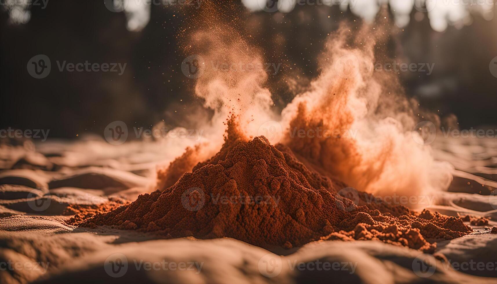 Sand Mound with Dust Explosion photo