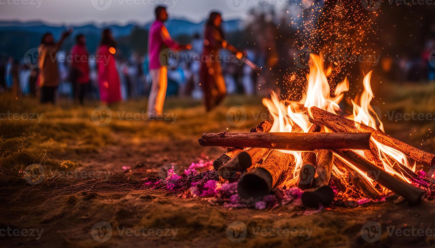 Bonfire Gathering wood photo