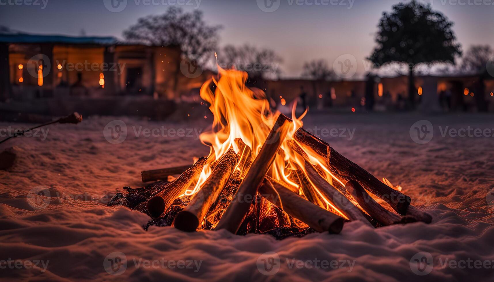 Campfire Under the Twilight Sky photo
