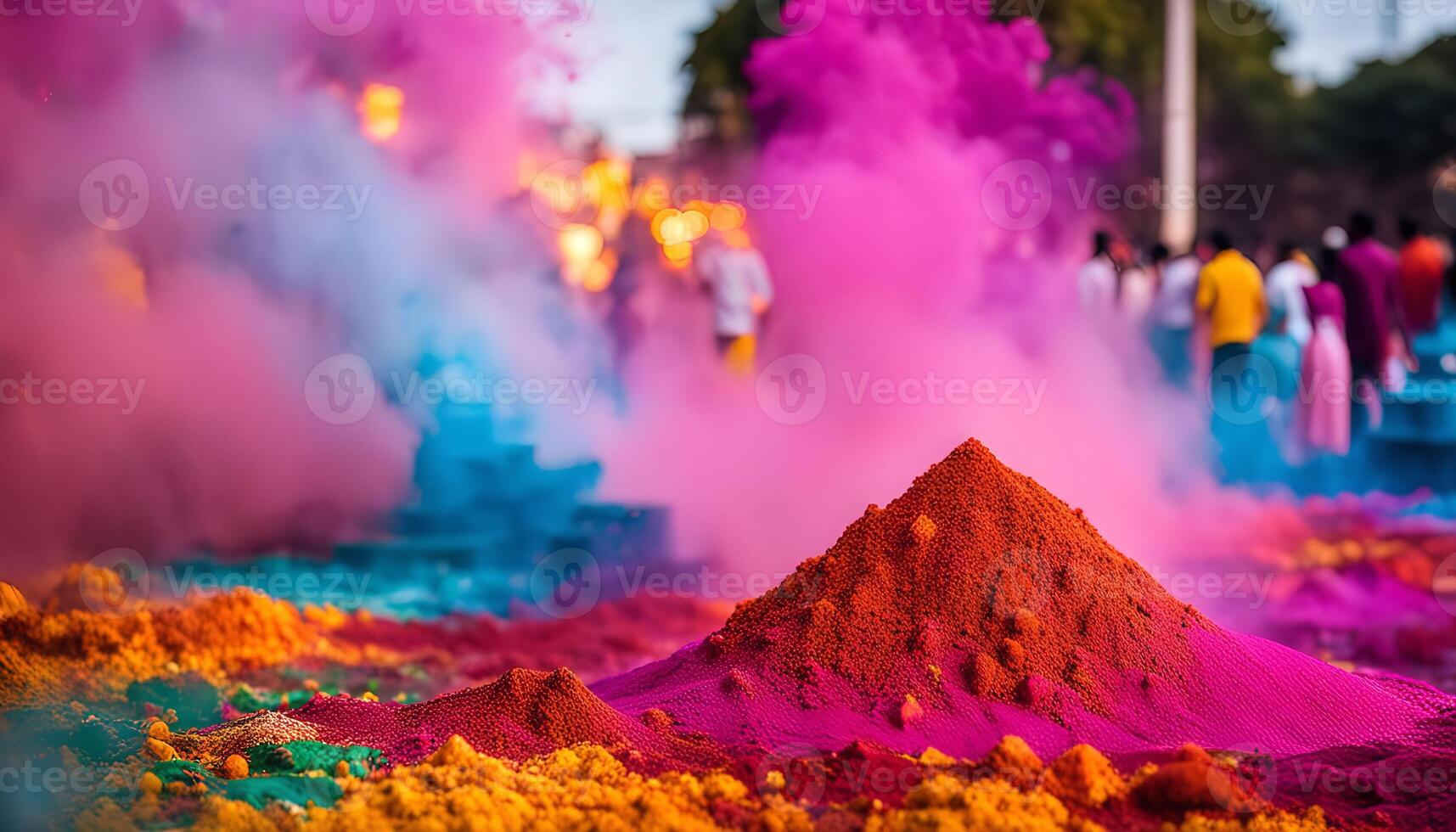 Colorful Powder Celebration in India photo