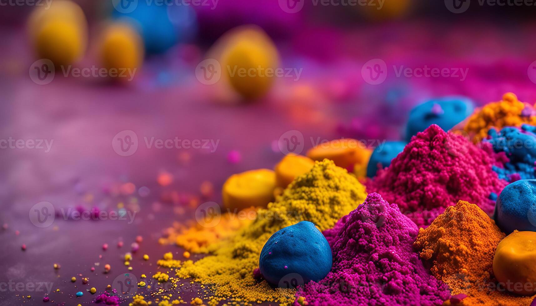 Colorful Powder on Purple Background photo