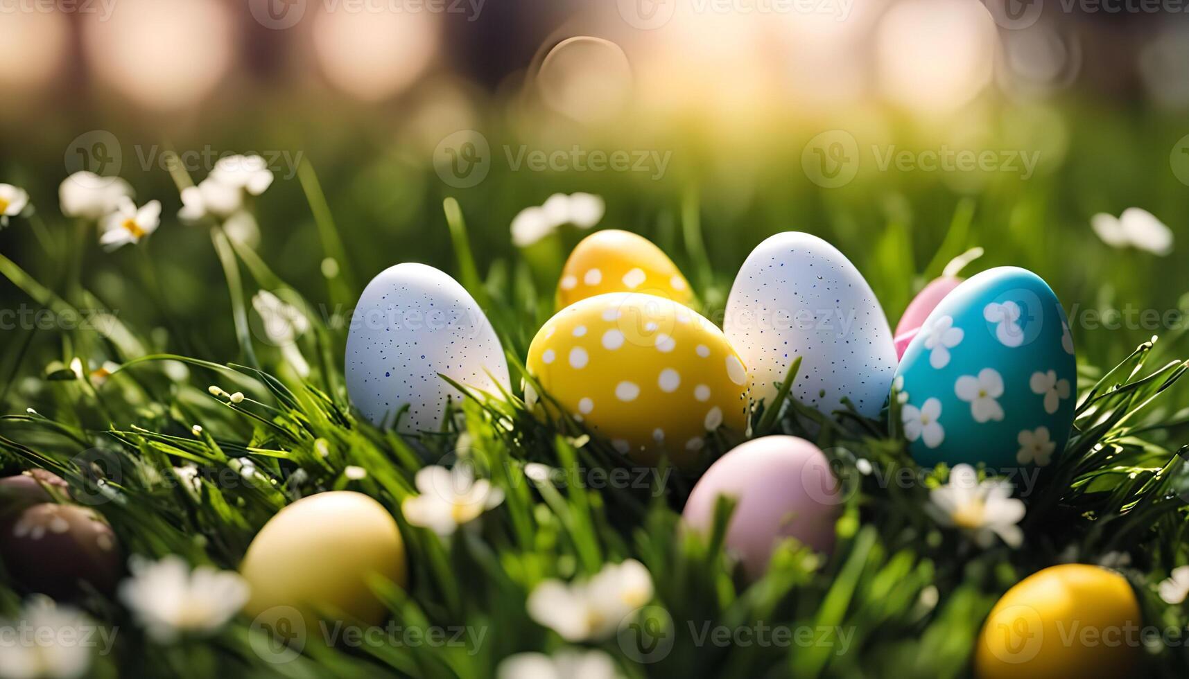 Easter Eggs in Grass photo