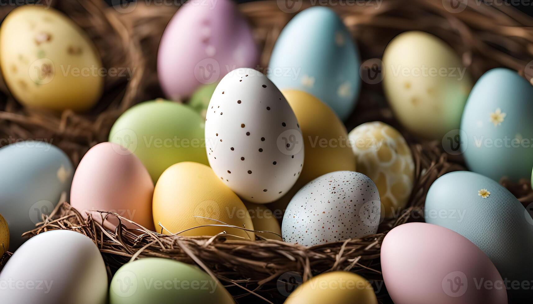 Easter Eggs in a Nest photo
