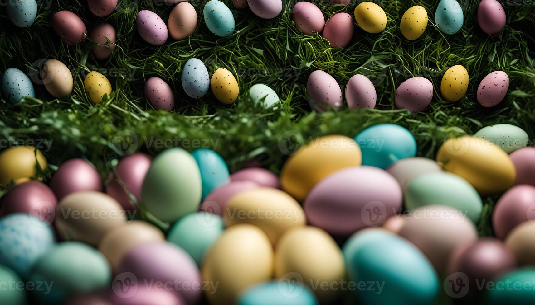Easter Eggs Nestled in Grass photo