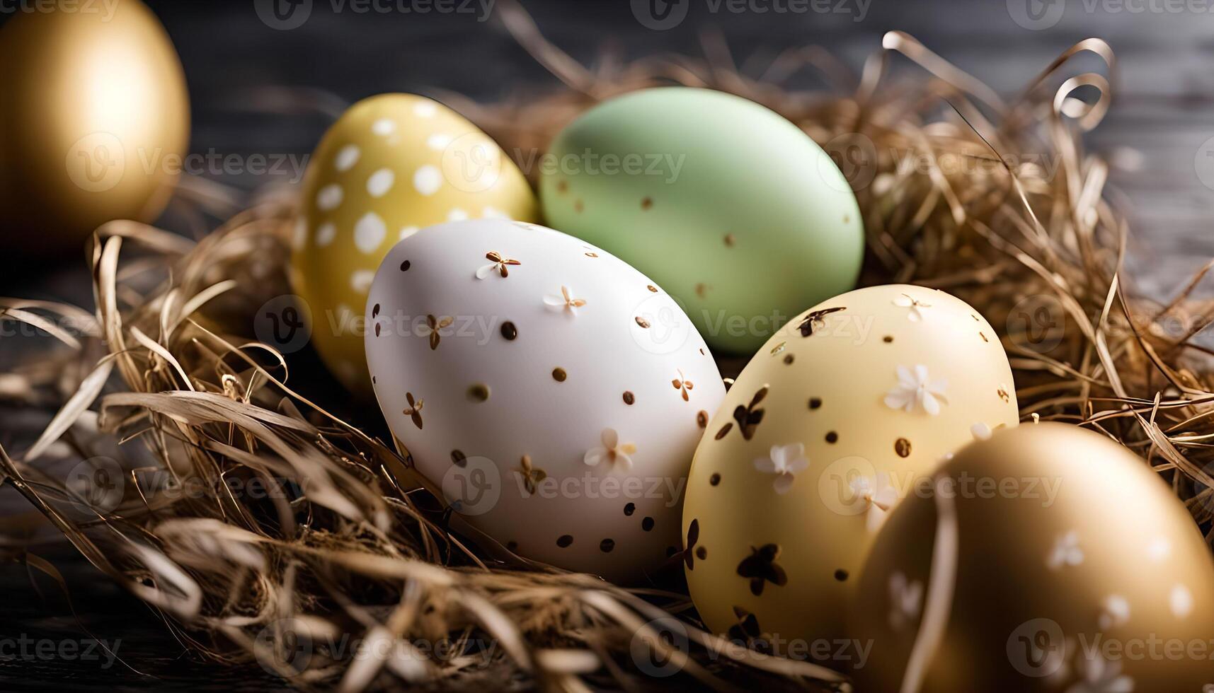 Easter Eggs in a Nest photo