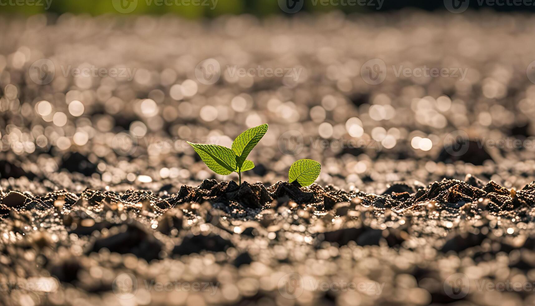 A New Beginning - A Single Seedling in the Earth photo