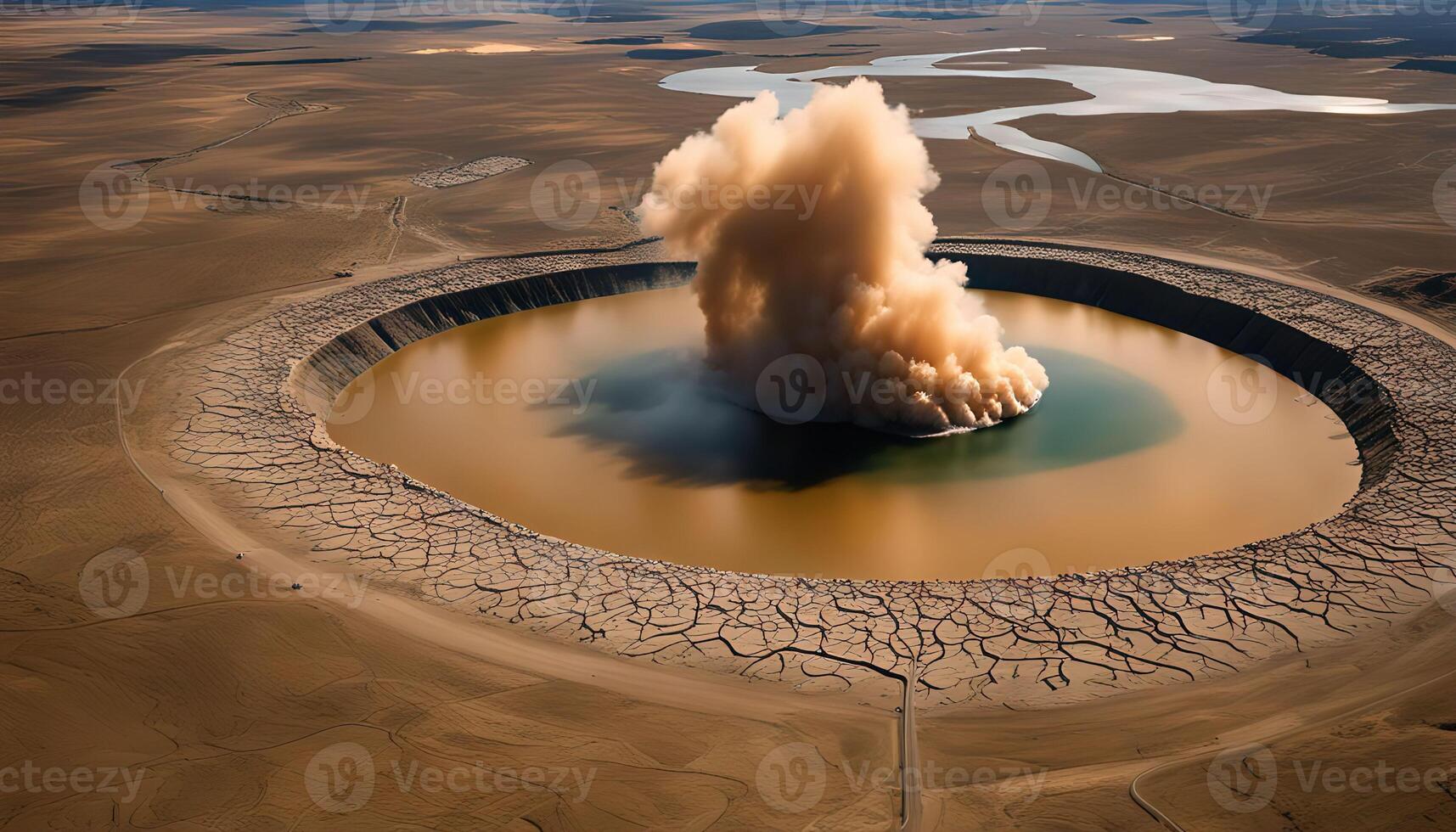 Dust Cloud Over Crater Lake photo