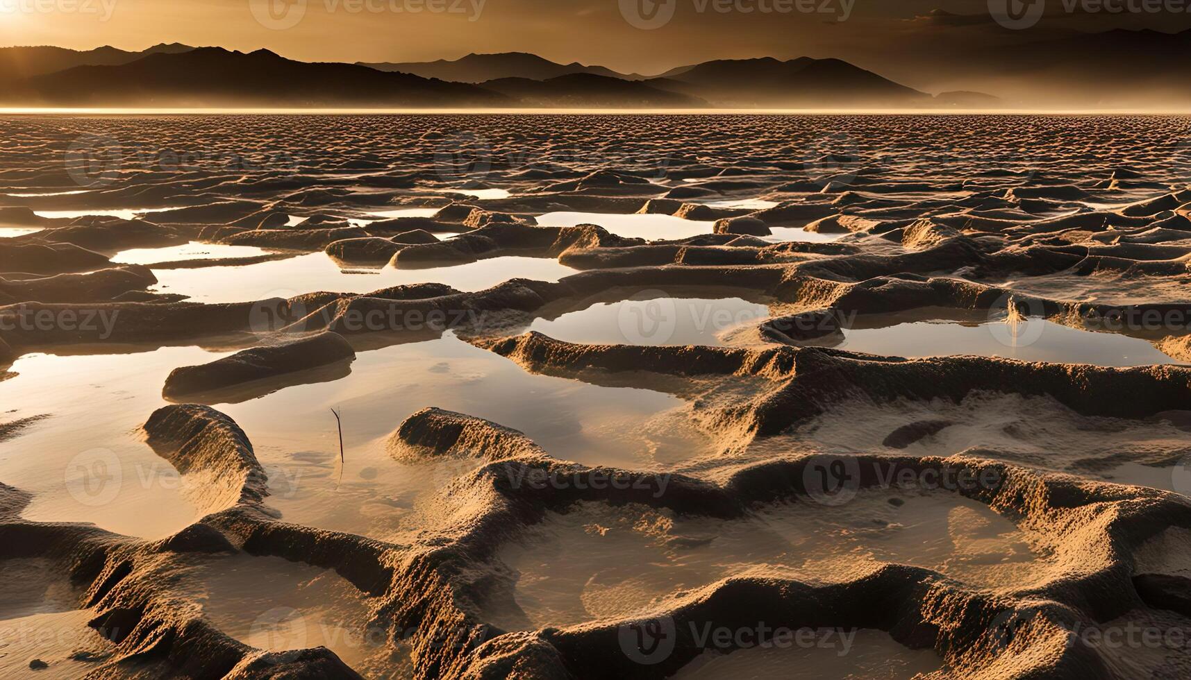 Sunlit Pools in a Desert Landscape photo