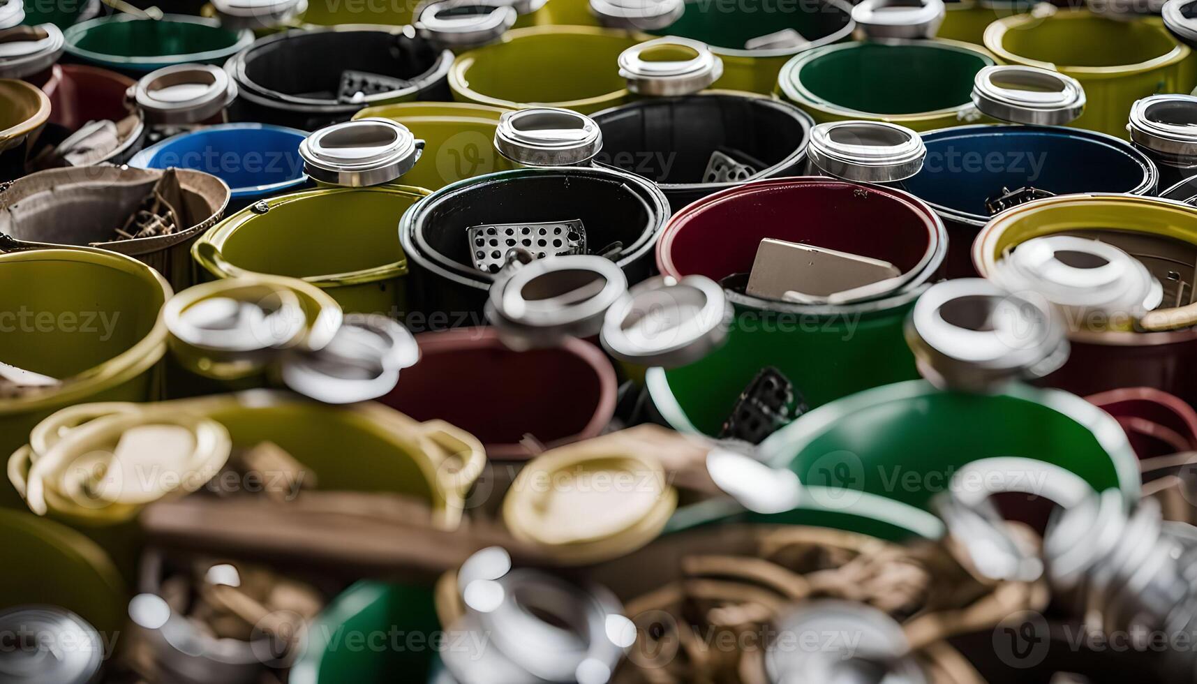 Colorful Buckets and Lids photo
