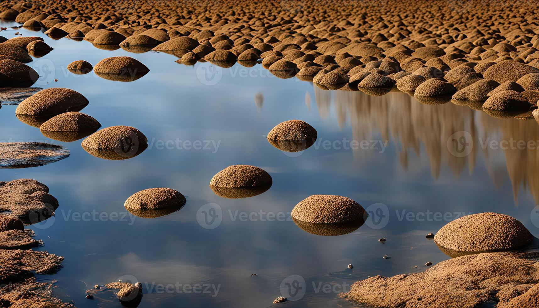 Reflective Waters and Rounded Rocks photo