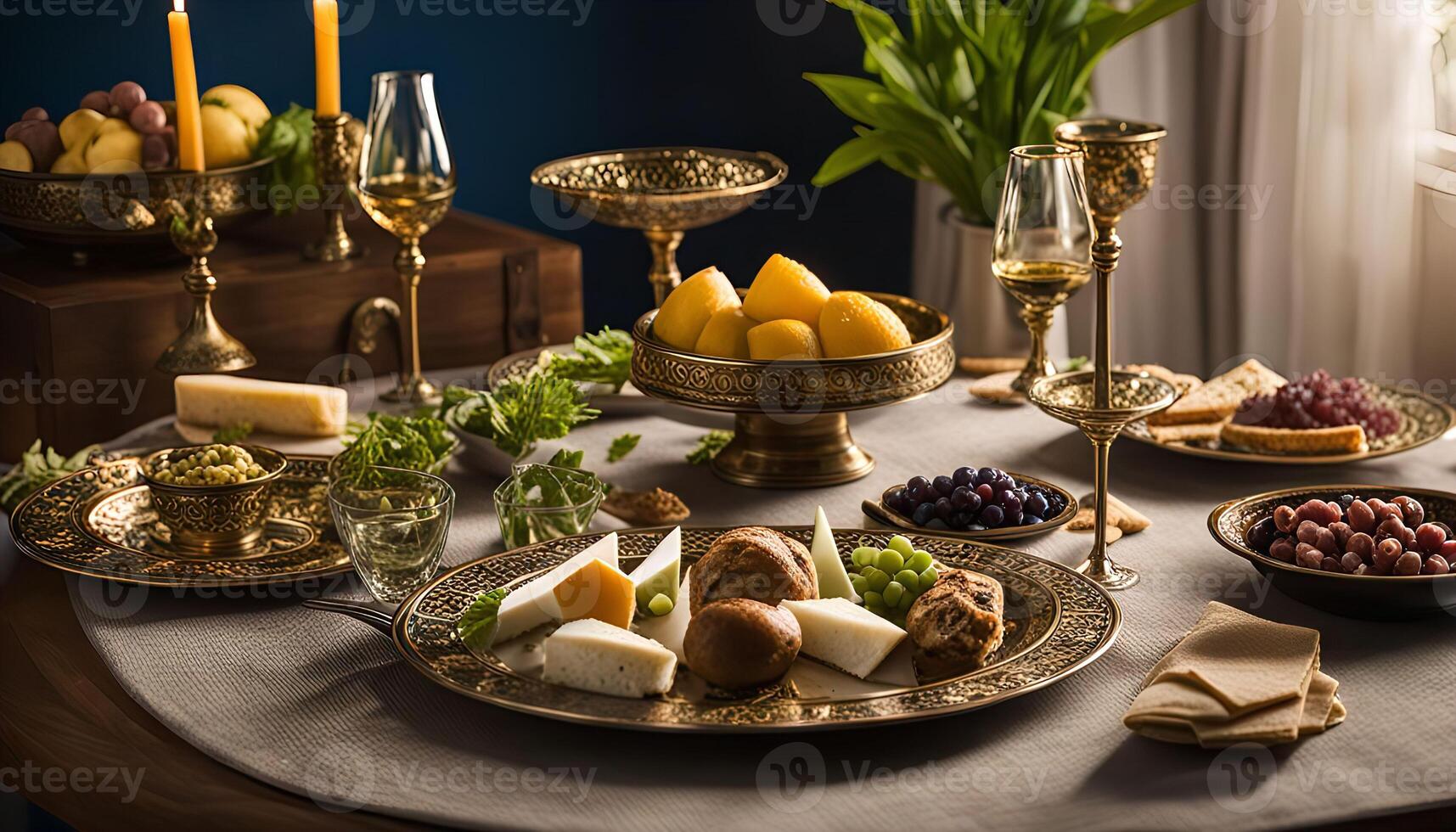 Elegant Table Setting with Golden Decor photo