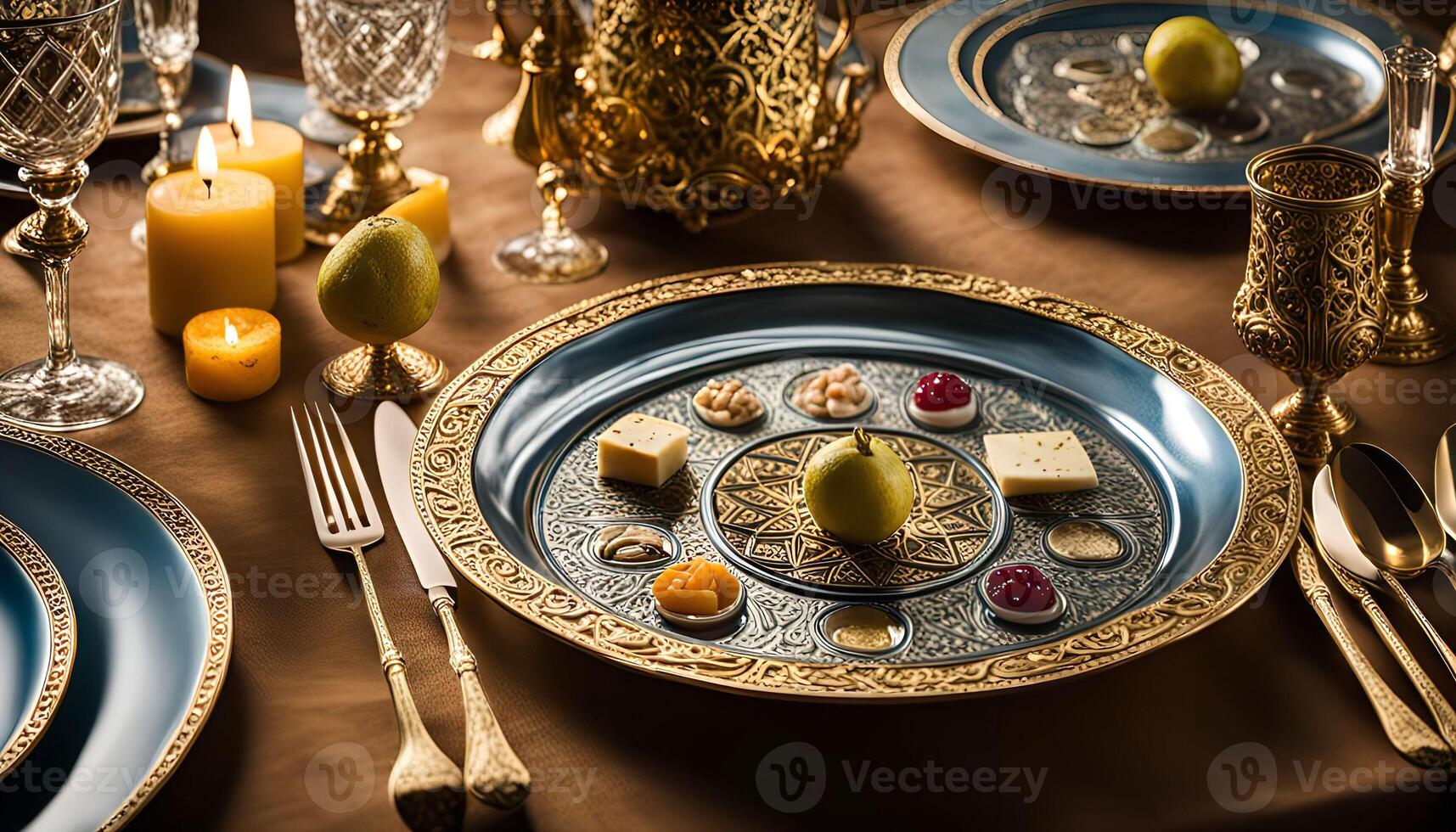 A Traditional Seder Plate with Exquisite Details photo