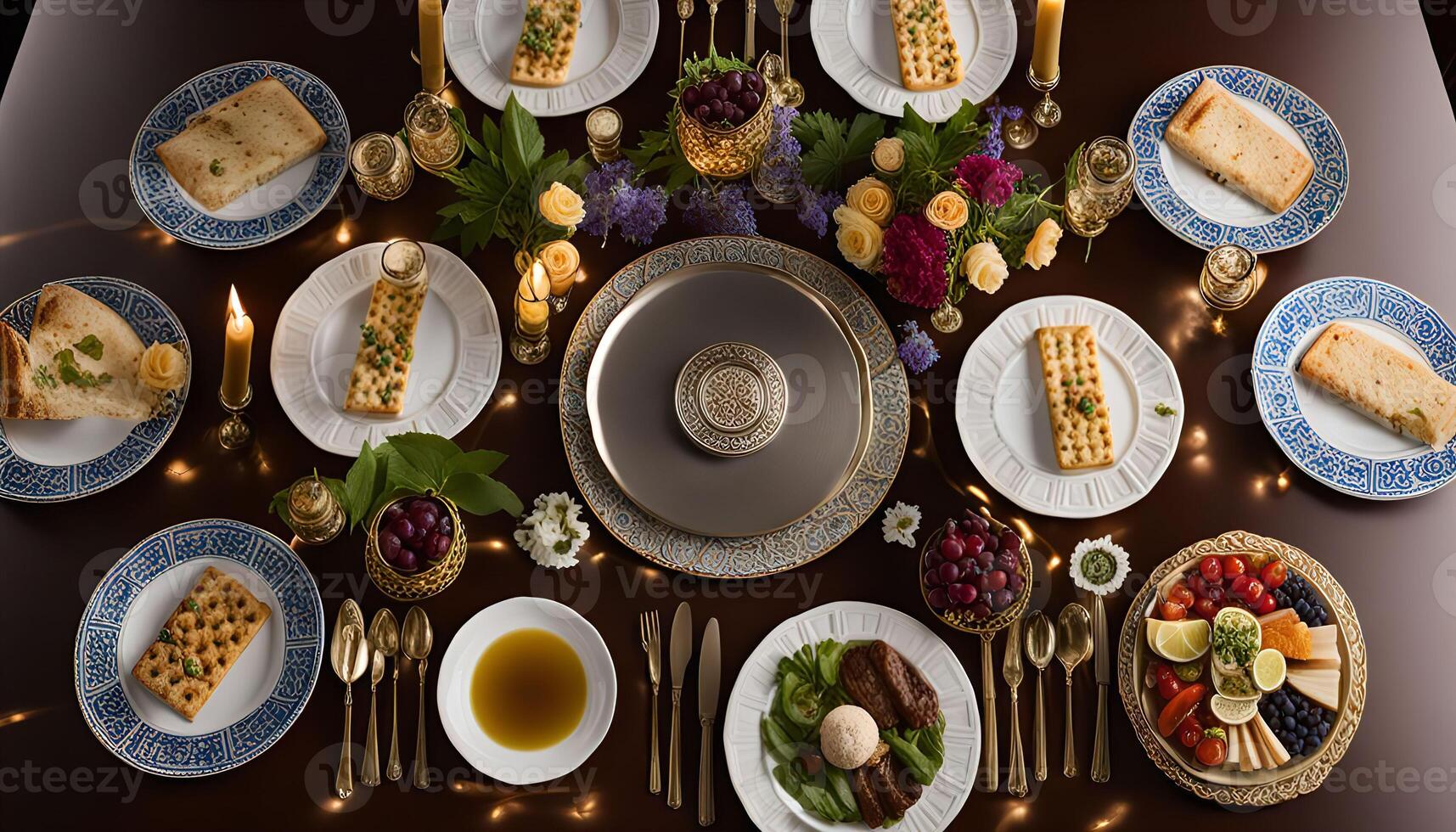 Elegant Table Setting with Delicious Food photo