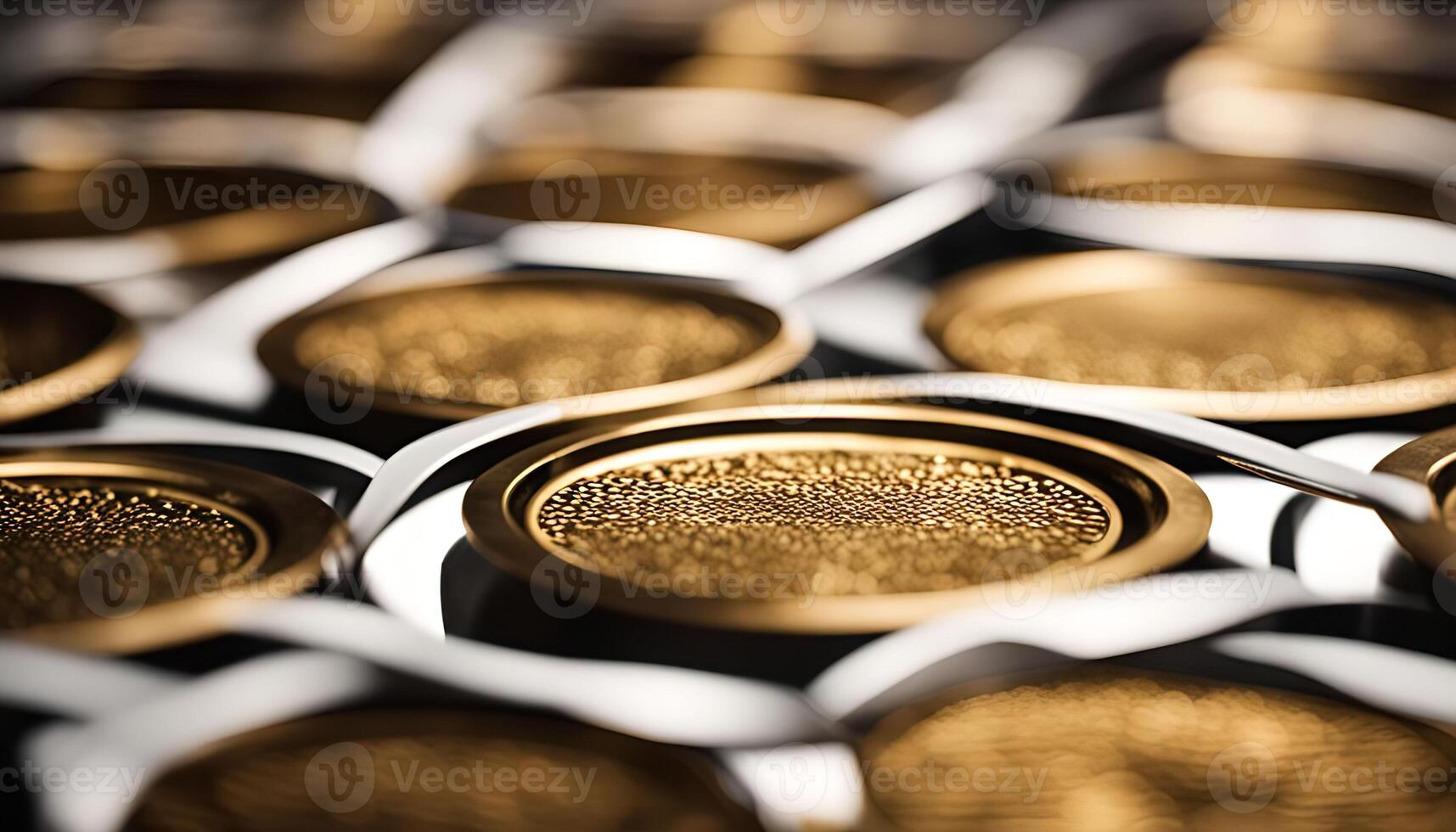 Golden Discs in a Patterned Grid photo