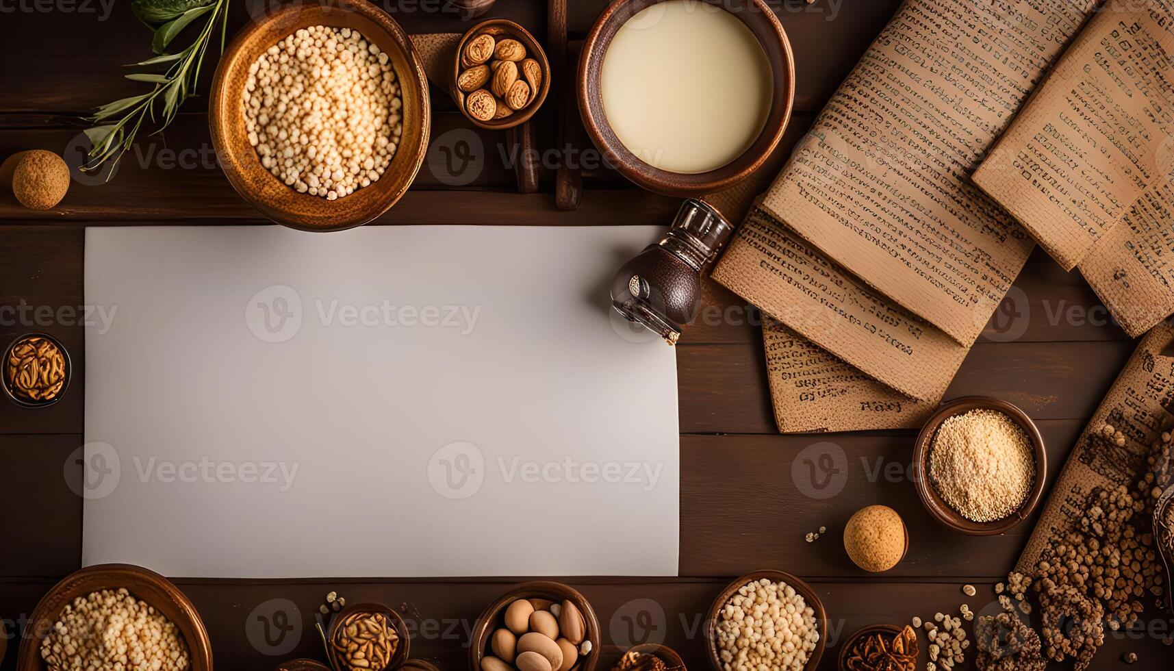 Culinary Ingredients Composition with Copy Space photo