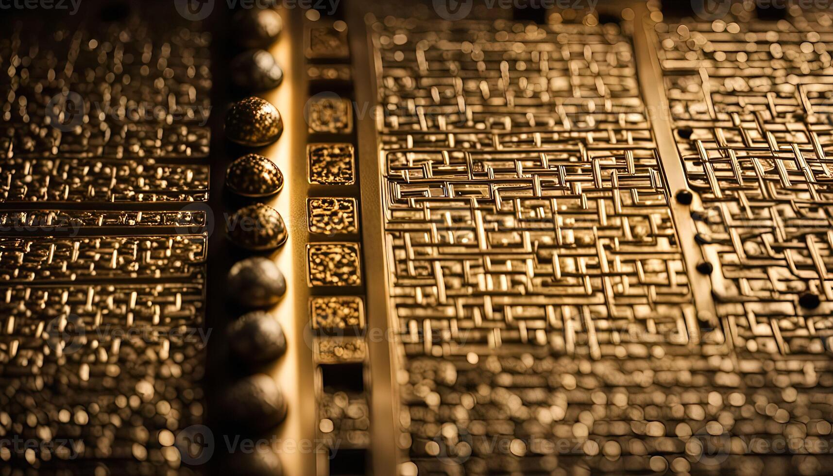 Close-up of an Intricate Gold Surface photo