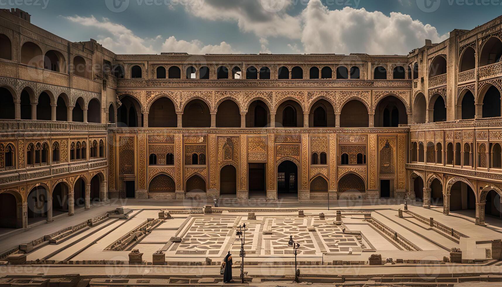 The Grand Courtyard of a Historic Building photo