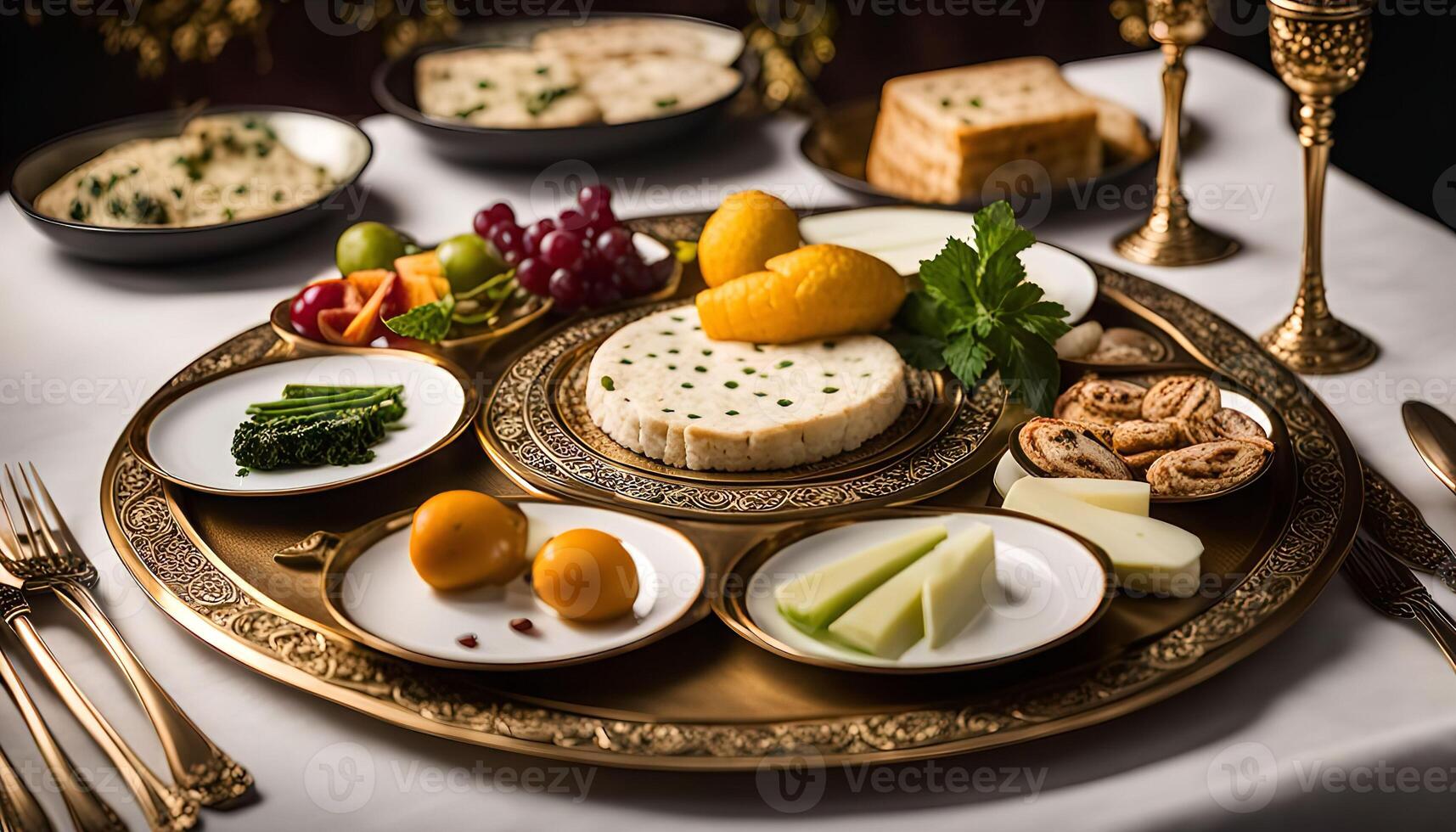 A Festive Passover Seder Plate photo
