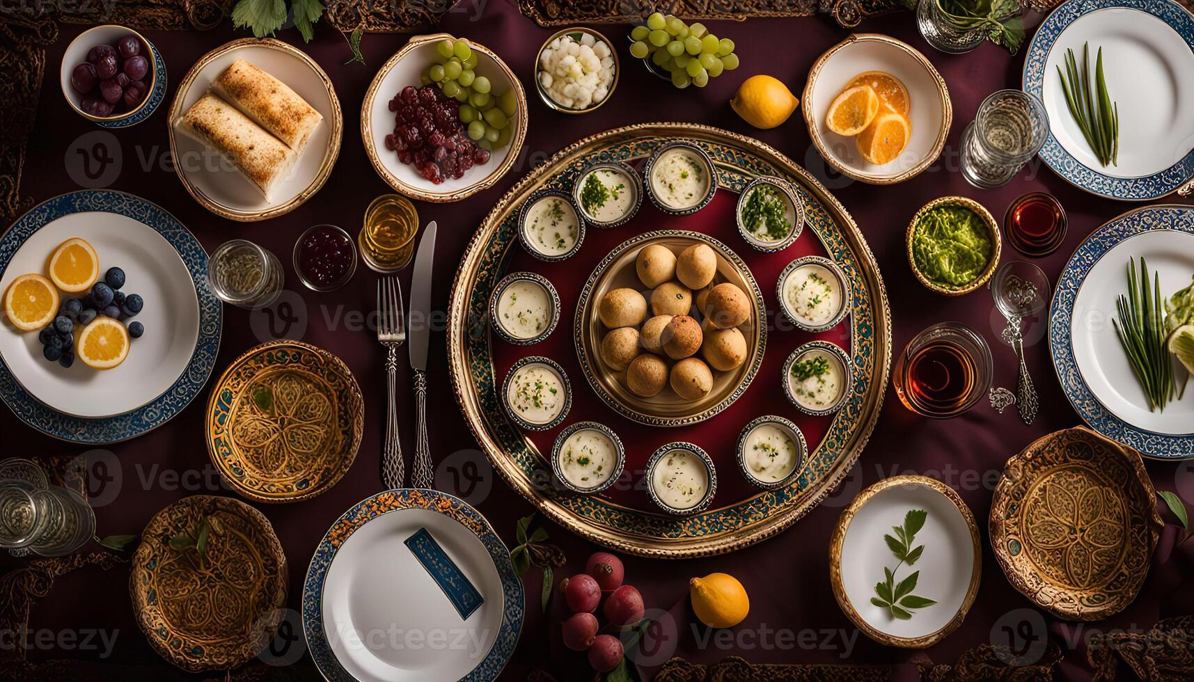 Table Setting with Elaborate Dishes photo