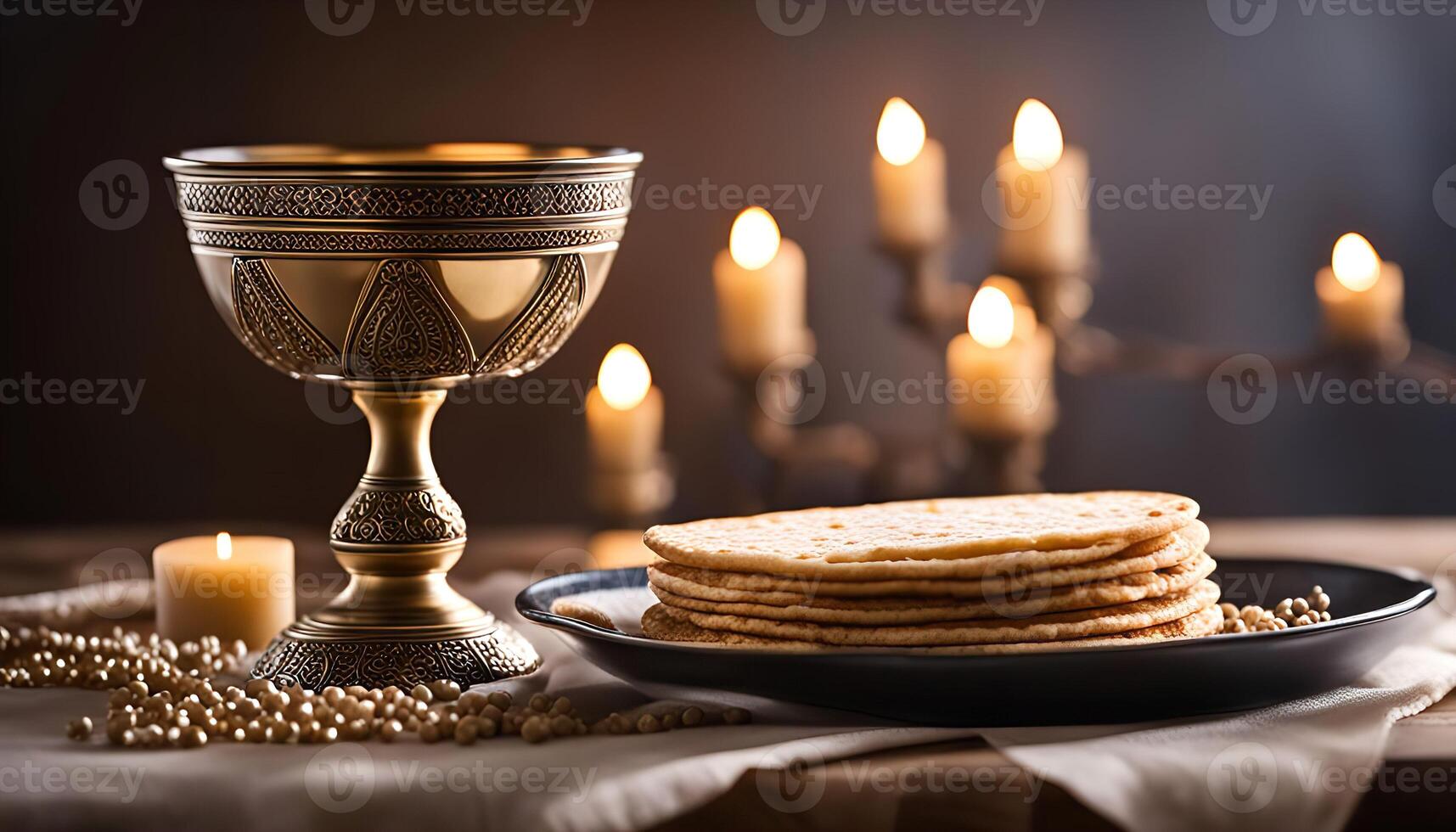 Religious Ceremony with Bread and Wine photo