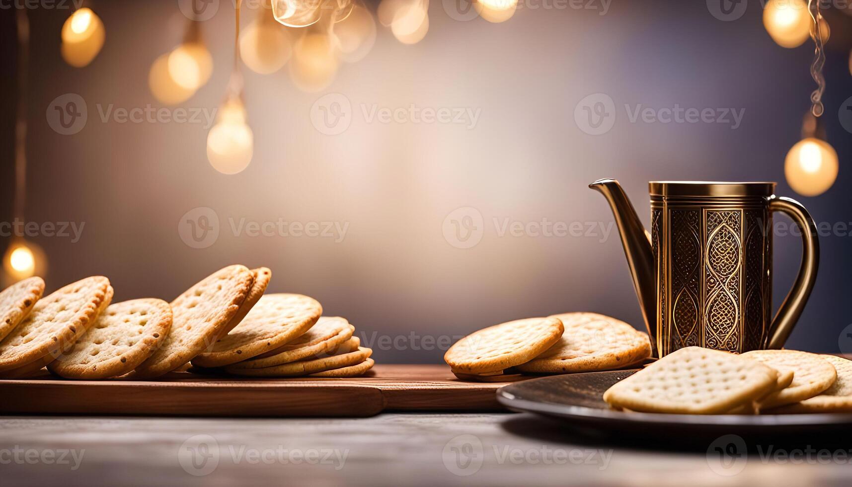 Golden Crackers and Teapot photo