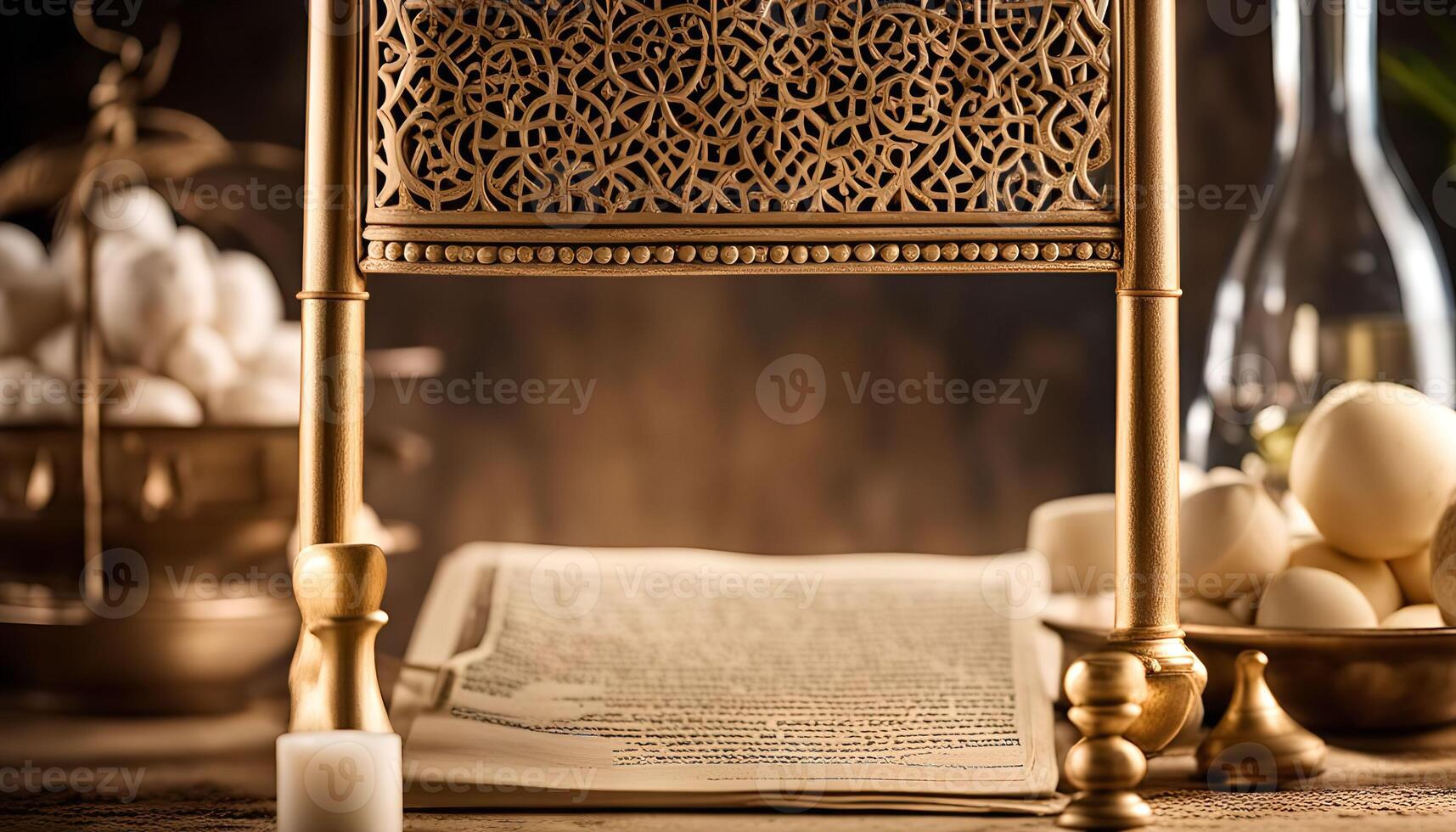 Ornate Golden Stand with Intricate Details photo