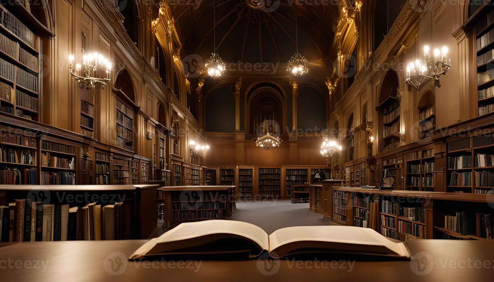 Open Book in a Grand Library photo