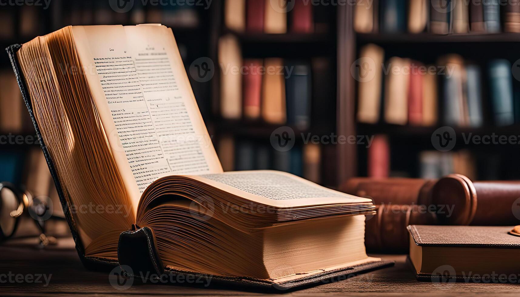 Open Book in Library photo