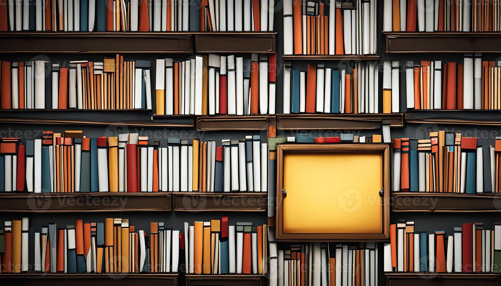 Bookshelf with a Yellow Blank Space photo