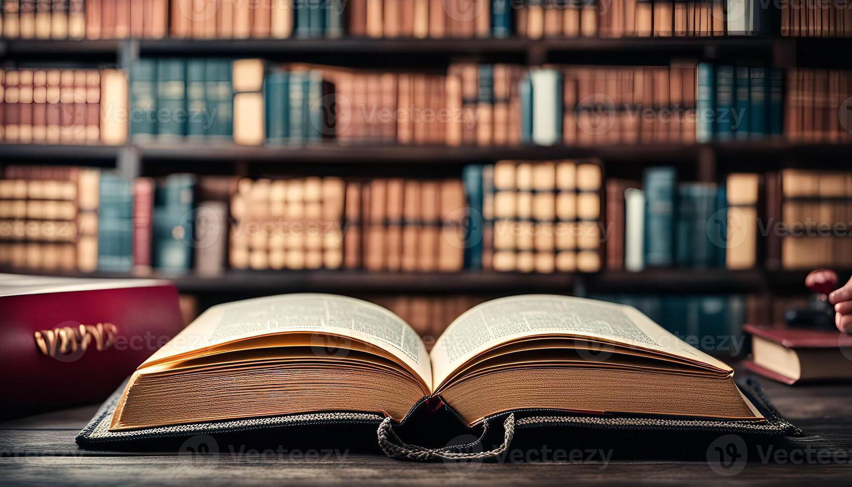 Open Book in a Library photo