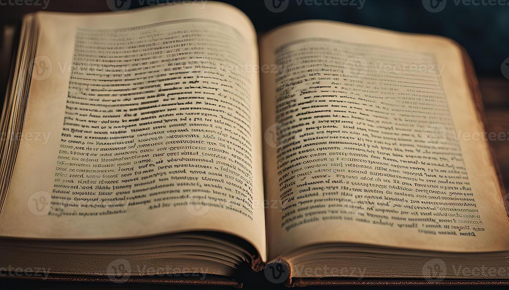 Open Book with Old Text photo