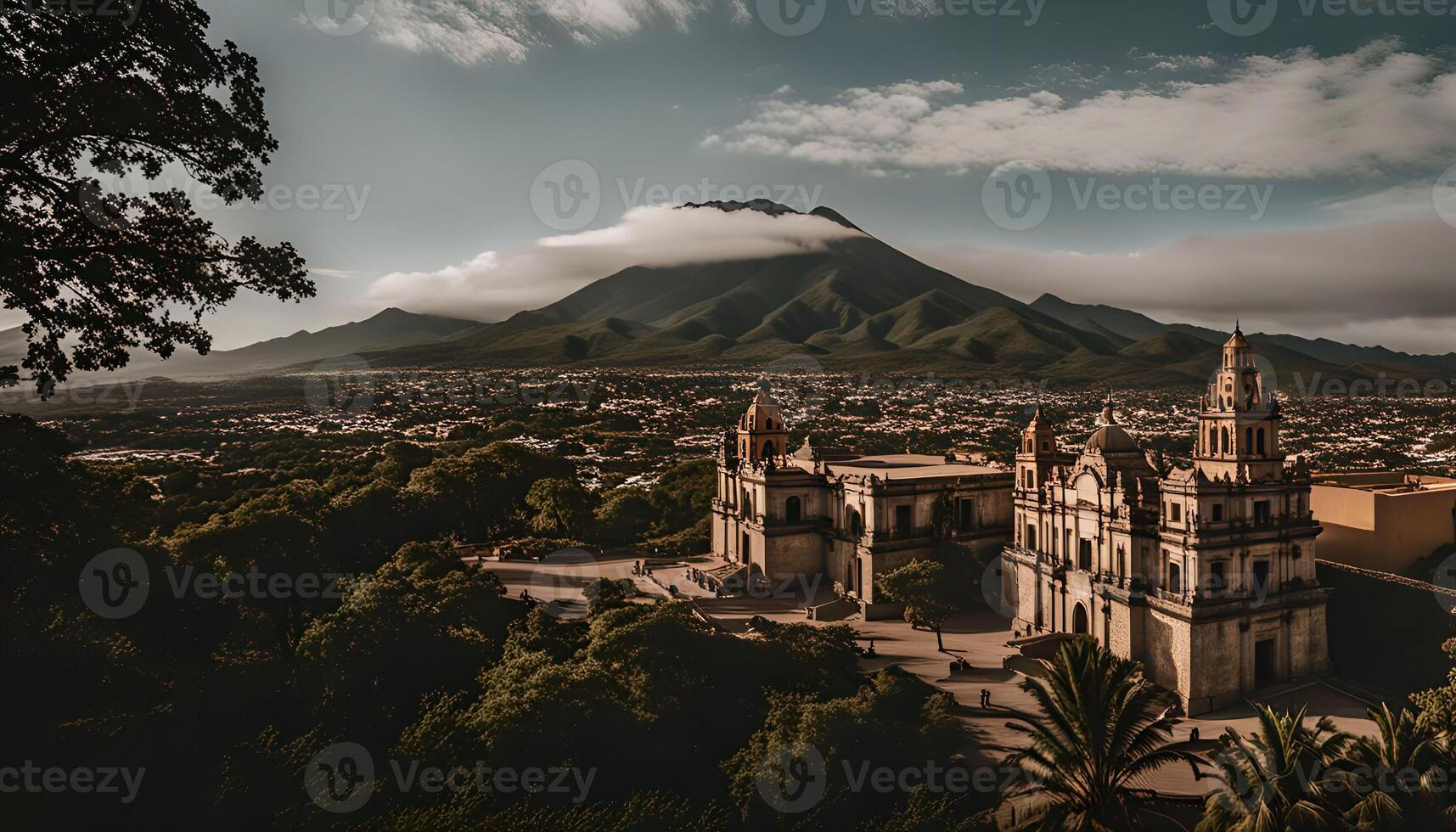 Cathedral and Mountain Landscape photo