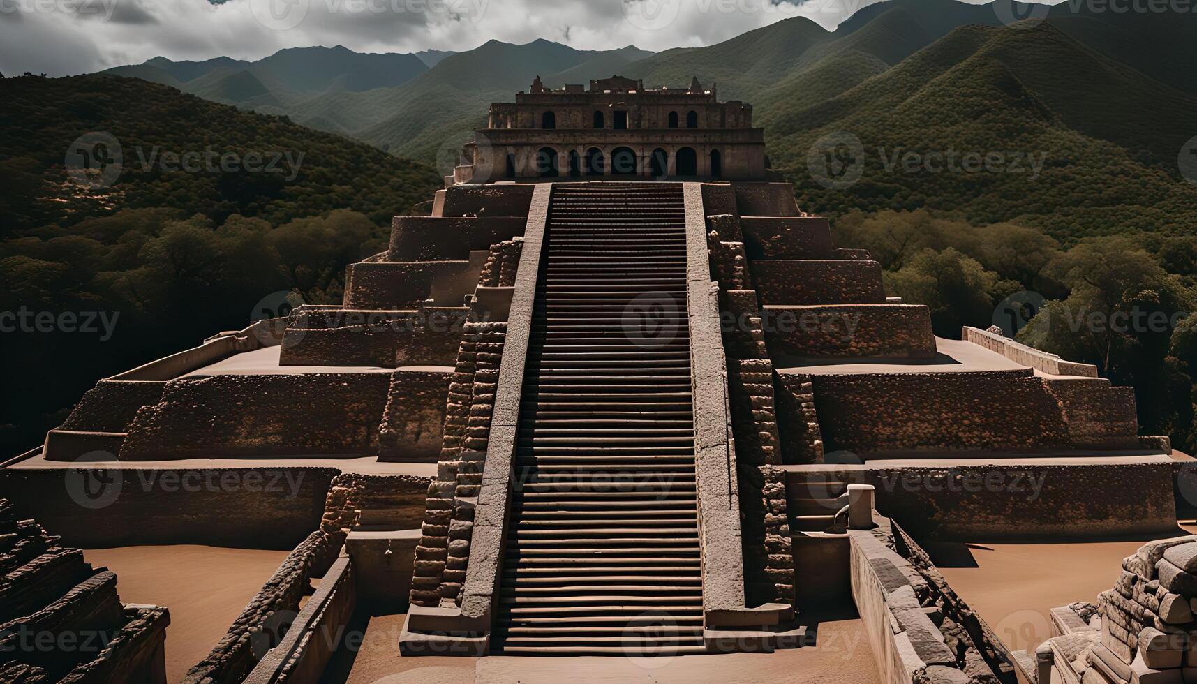 Ancient Mayan Pyramid in the Jungle photo