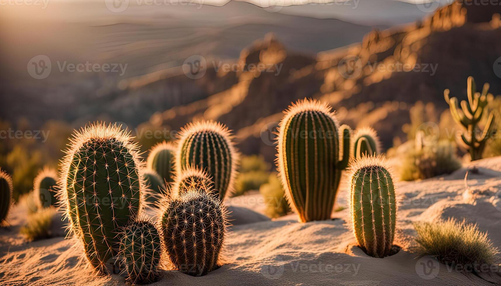 Cactus Sunset in the Desert photo