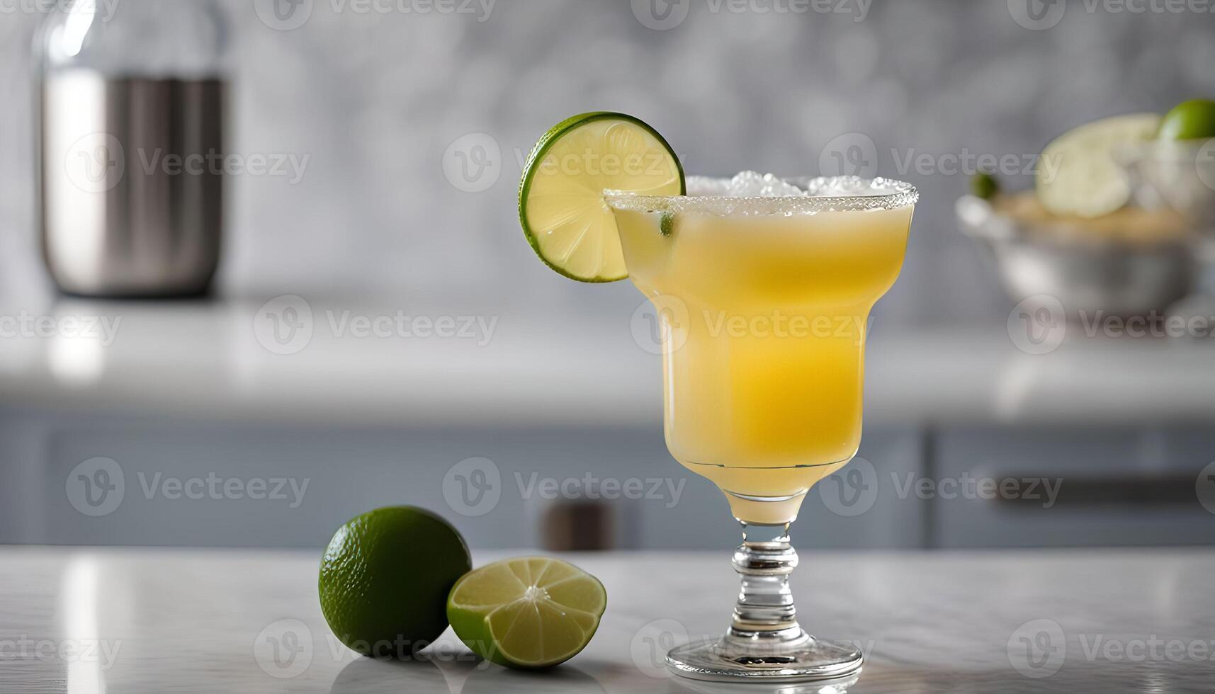 A Refreshing Margarita with a Lime Garnish photo