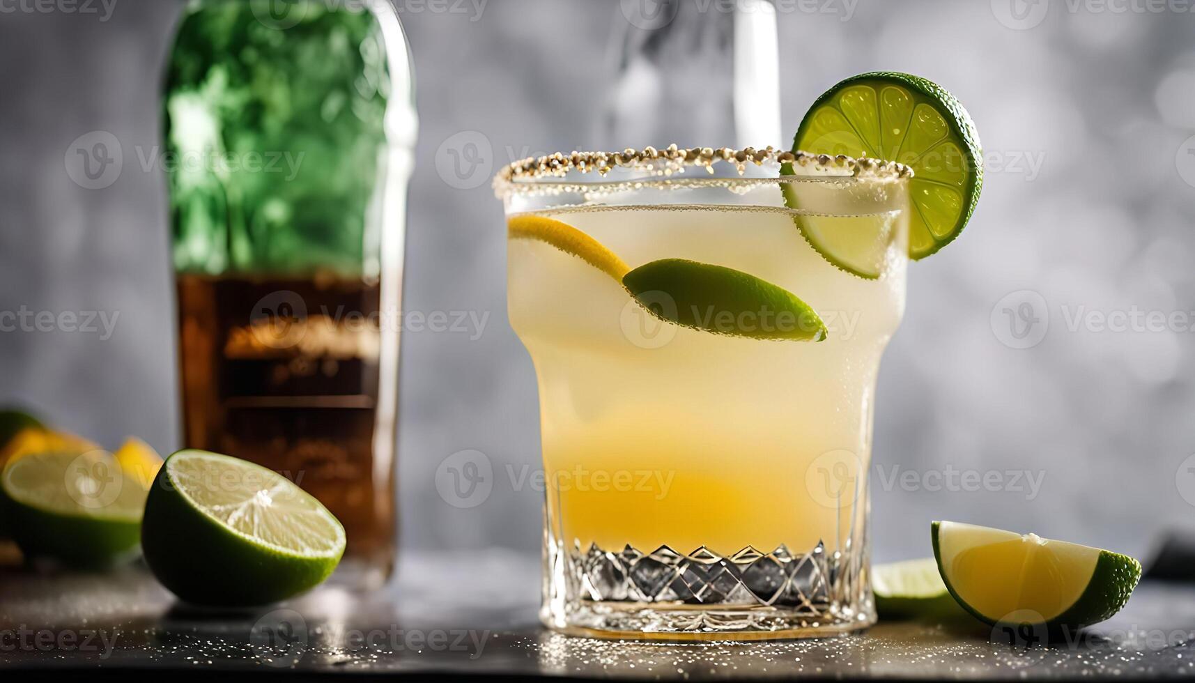 Refreshing Citrus Cocktail with Lime Garnish photo