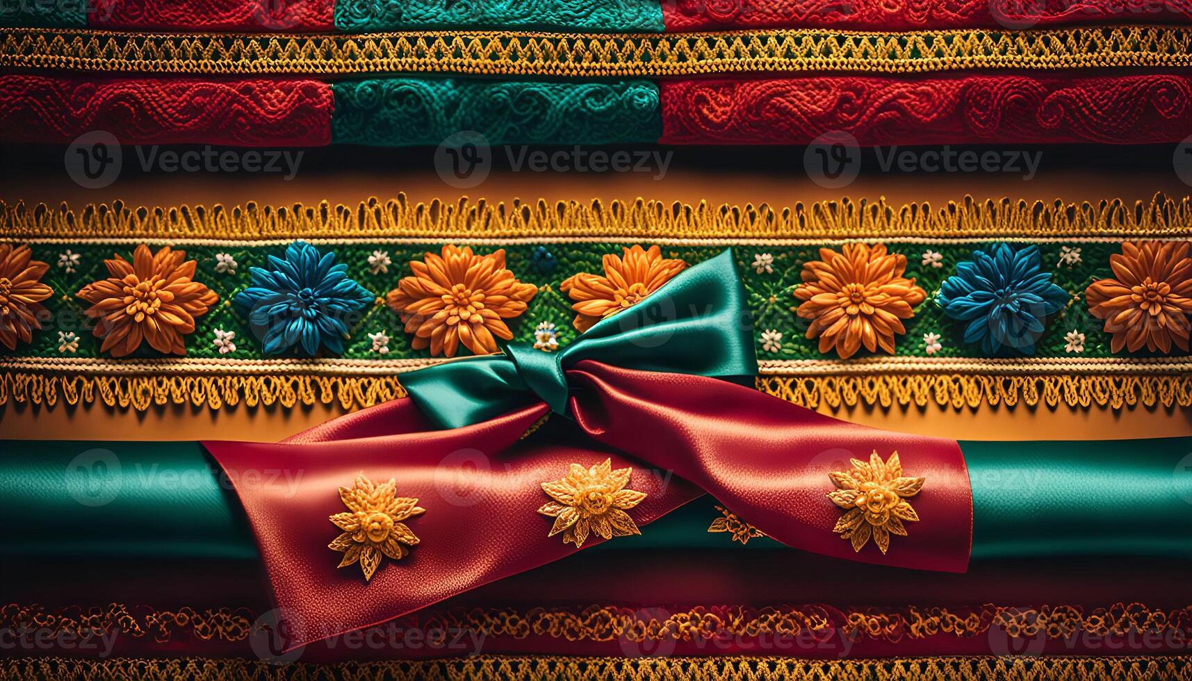 Colorful Ribbon and Lace Detail photo