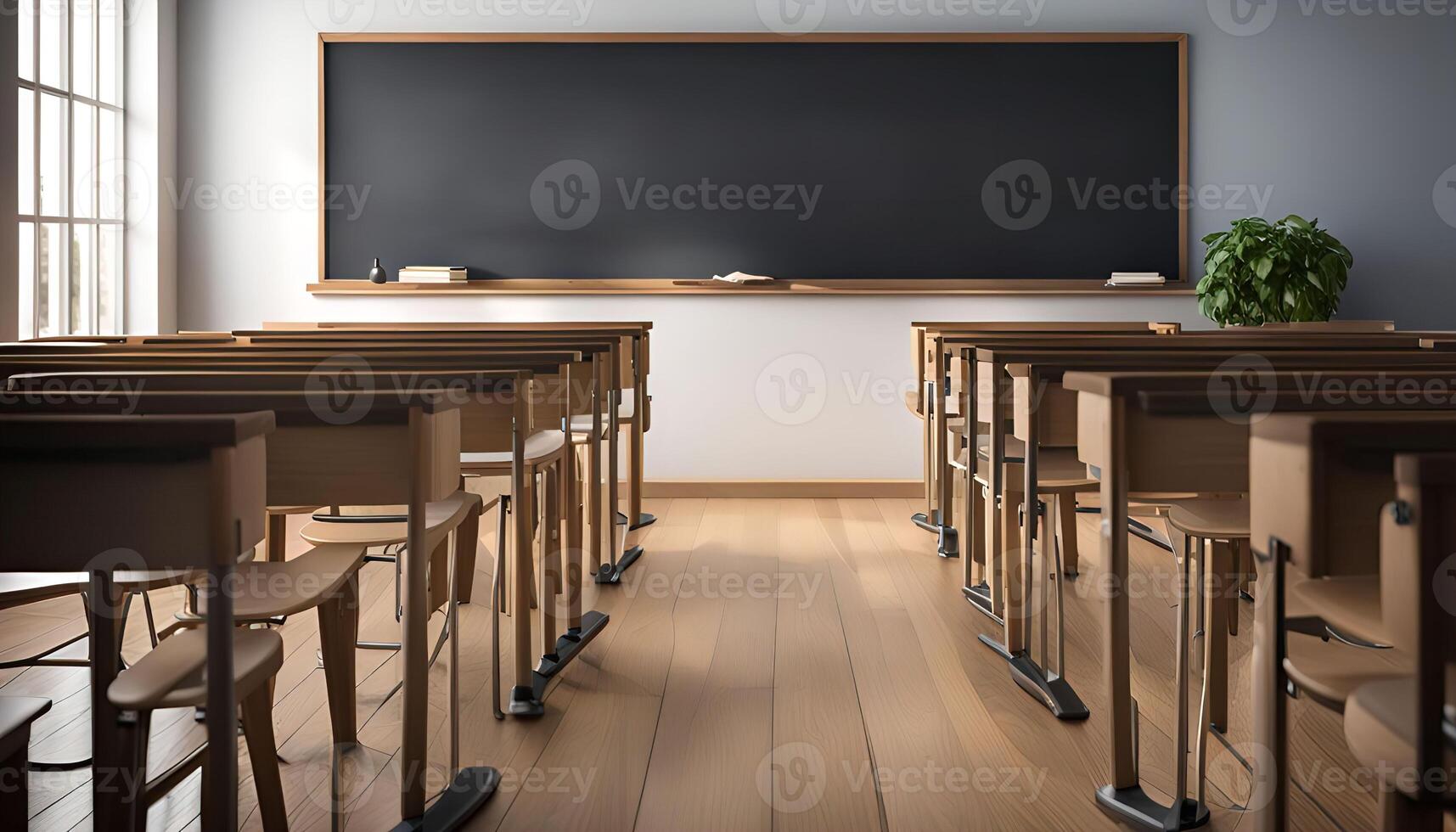 Empty Classroom chairs photo