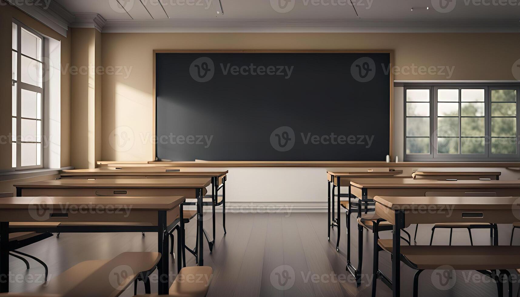 Empty Classroom with Black Board photo
