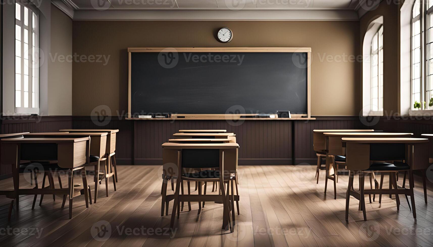 Empty Classroom with Black Board photo
