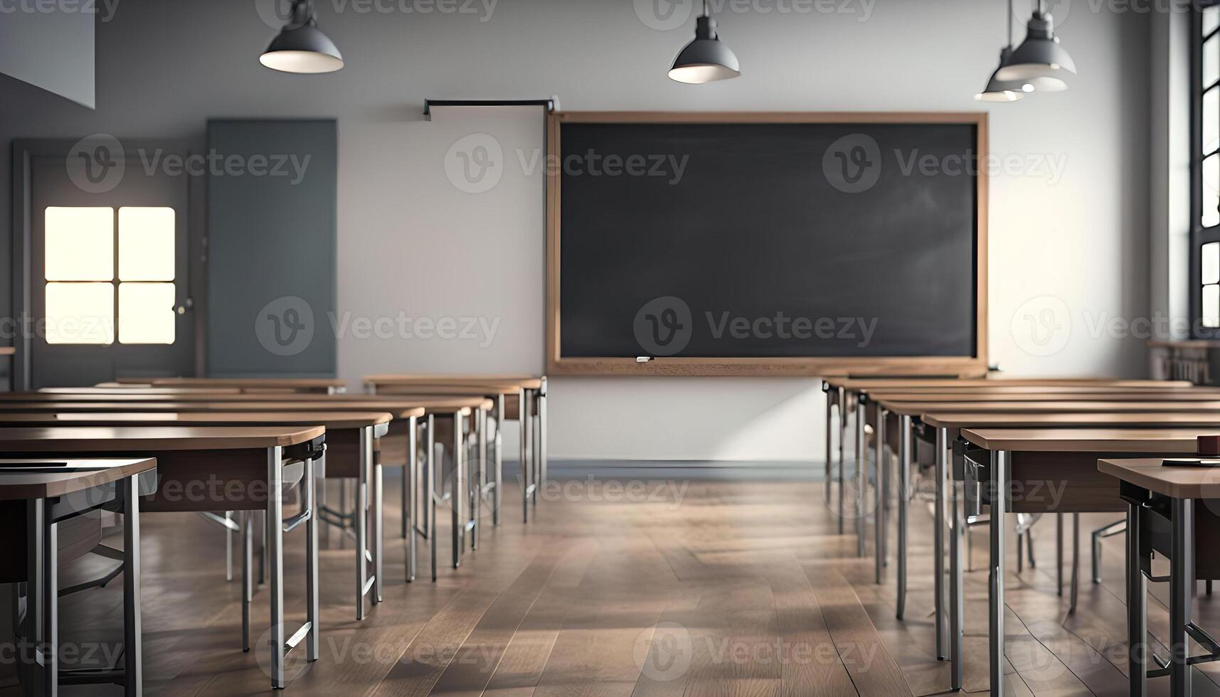 Empty Classroom with Black Board photo