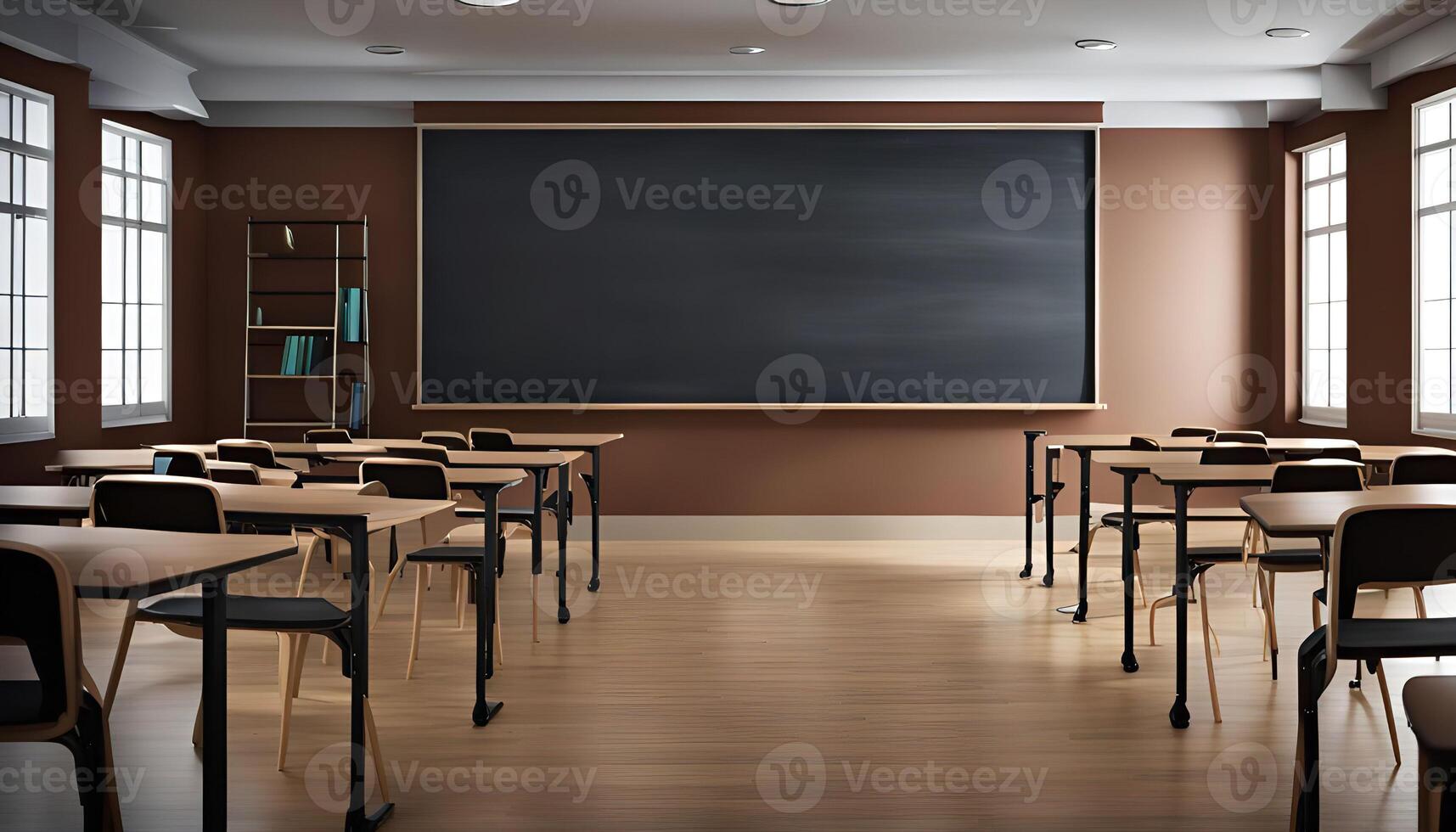 Empty Classroom with a Blackboard photo